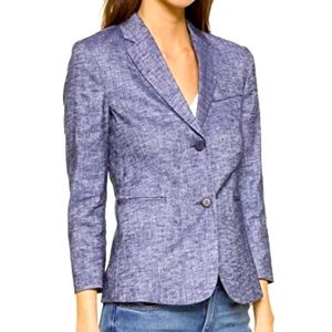 Theory size 8 (medium) denim linen blend blazer